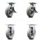 Service Caster 8 Inch Thermoplastic Caster Set with Roller Bearing 2 Brakes and 2 Rigid SCC SCC-35S820-TPRRF-SLB-2-R-2 - alternate 1